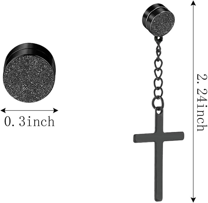 NEWITIN 6 Pairs Stainless Steel Magnetic Stud Earrings for Men Clip on Earring Magnetic Earring Unisex Non Piercing CZ Magnet Studs Diamond Earrings for Women Men - Image 2
